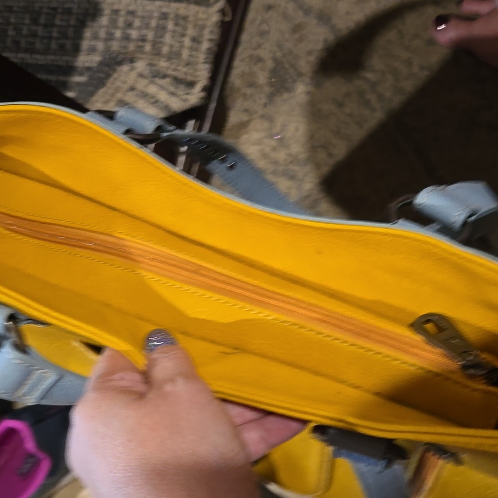 Yellow and Blue Studded Women's Bag, EUC - Picture 7 of 14